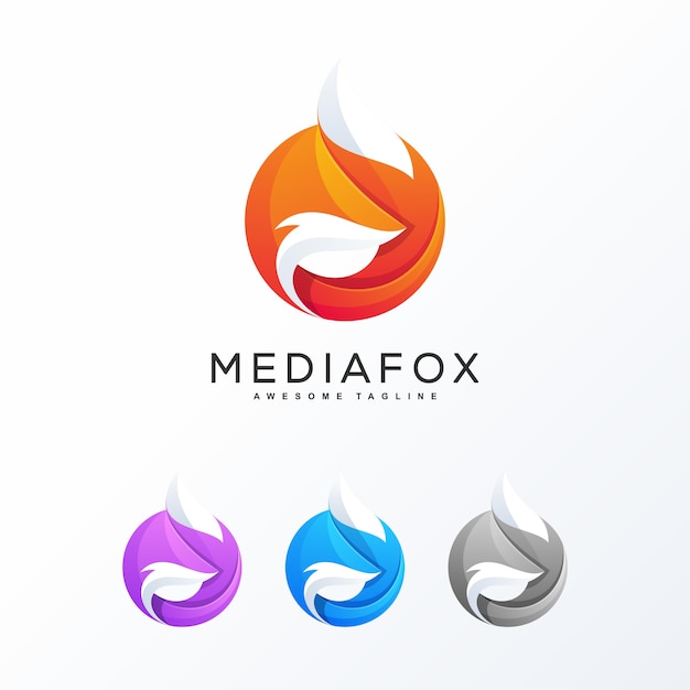 Resumen Fox colorido diseño concepto
