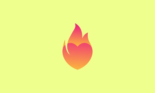 Resumen de fuego con ilustración de símbolo de icono de vector de diseño de logotipo de amor