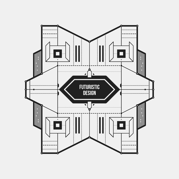 Resumen futurista plantilla de elemento de diseño. útil para los carteles de la ciencia y los medios de alta tecnología. aislados en fondo blanco.