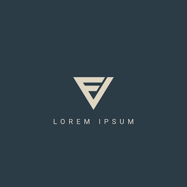 Resumen FV VF letra estilo simple plantilla vectorial de diseño de logotipo