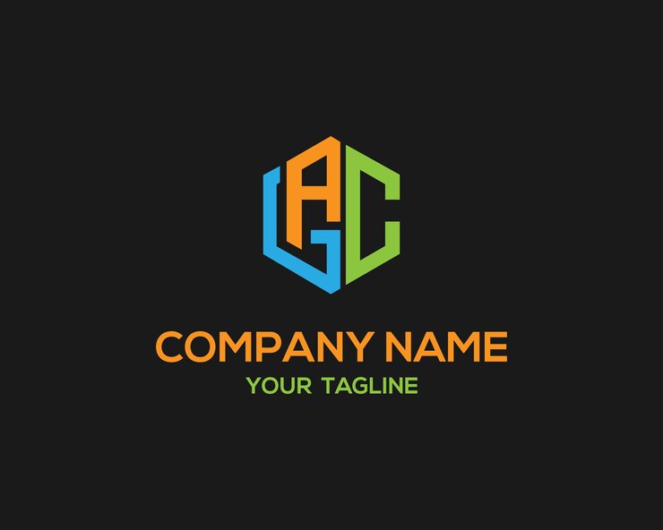 Vector resumen gac o agc diseño de la letra inicial del logotipo template de icono vectorial