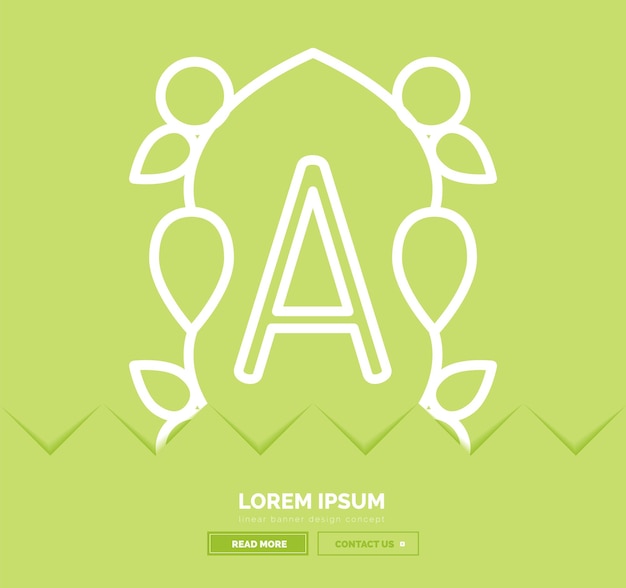 Resumen geométrico lineal hipster floral icono marco diseño plano estilo Banner