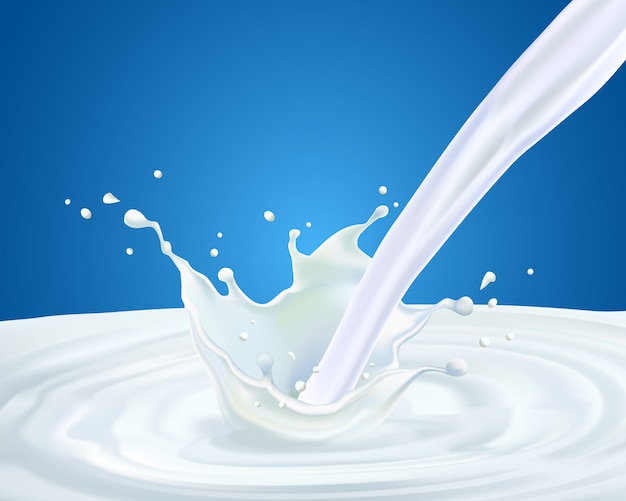 Resumen gota de leche realista con salpicaduras aisladas
