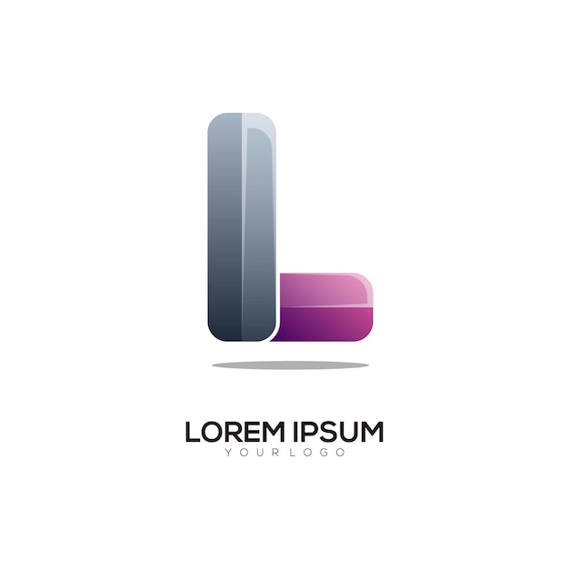 Resumen de gradiente colorido de las iniciales del logotipo de la letra L