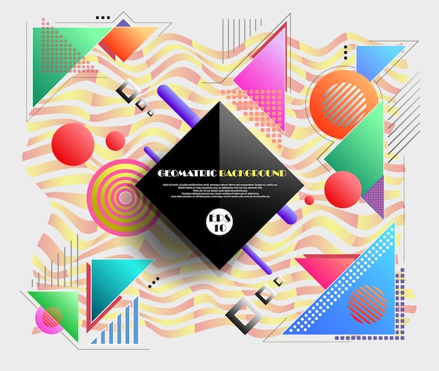 Resumen de gradiente geométrico modelo gráfico con fondo de color dulce