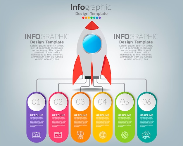 Resumen gráfico infográfico con opciones e iconos puede utilizar para su diseño.