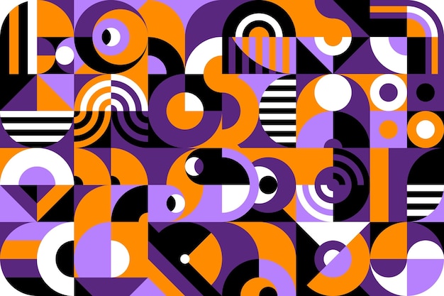 Resumen halloween Bauhaus patrón geométrico Ilustraciones formas abstractas composición identidad corporativa modernismo vector telón de fondo diseño fondo retro Presentación de negocios vintage patrón Bauhaus