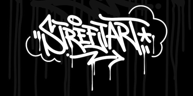 Resumen Hip Hop Escrito a mano Graffiti Estilo Palabras Street Art Vector Ilustración Arte