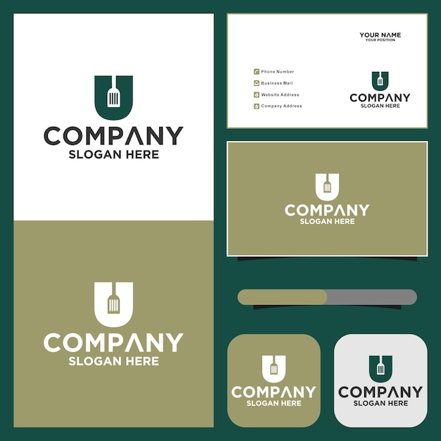 Resumen de icono de vector de plantilla de logotipo simple u equipo de alimentos inicial