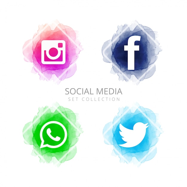 Resumen iconos de redes sociales vector set