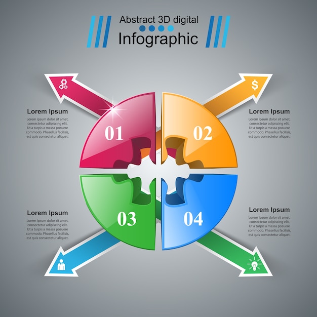 Resumen ilustración digital 3D Infografía