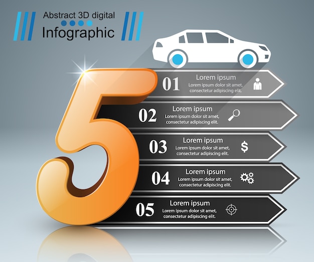 Resumen ilustración digital 3D Infografía