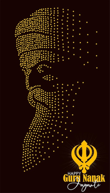 Resumen ilustración vectorial feliz gurú nanak jayanti.