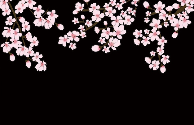 Vector resumen ilustración vectorial de fondo natural japonés de la flor de sakura