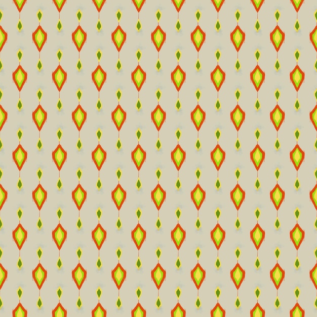 Resumen inconsútil ikat y patrón textil étnico ilustración de fondo vector boho bordado