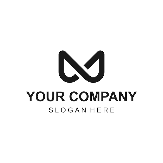 Resumen infinito letra M logo diseño vector ilustración