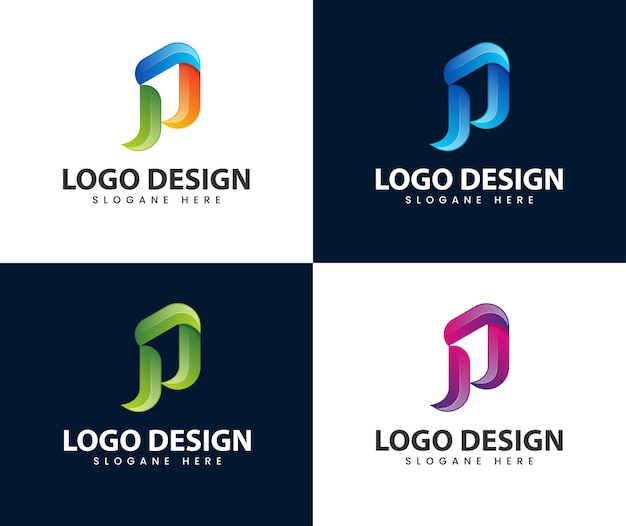 Resumen inicial letra P diseño de logotipo
