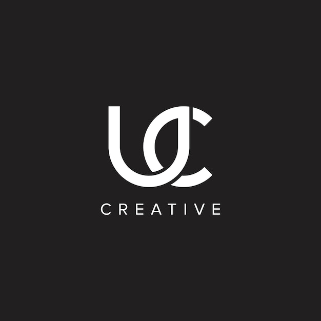 Resumen iniciales monograma letra UC CU texto alfabeto diseño de logotipo