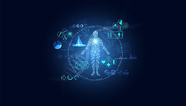 Resumen innovación en el cuidado de la salud concepto de investigación médica adn icono médico tecnología de edición de genes