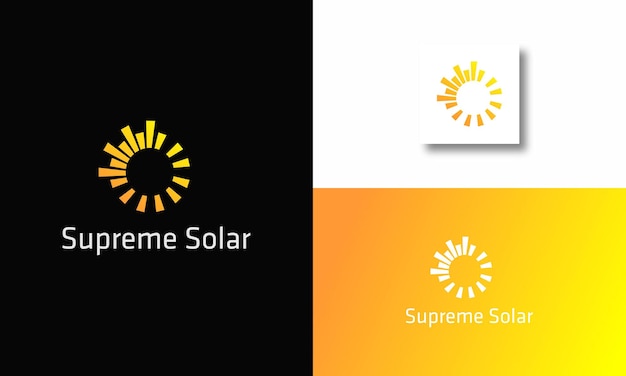 Resumen de inspiración de diseño de logotipo de energía solar de sol vectorial