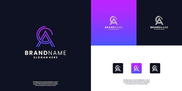 Resumen Inspiración para el diseño del logotipo de la letra C y el monograma A