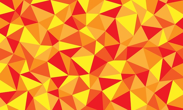 Resumen irregular geométrico de estilo poligonal triangular de baja poli en fondo de vector de color naranja