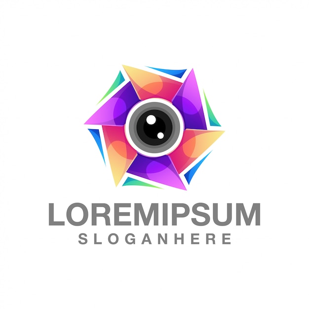 Resumen de lente de logotipo de color moderno