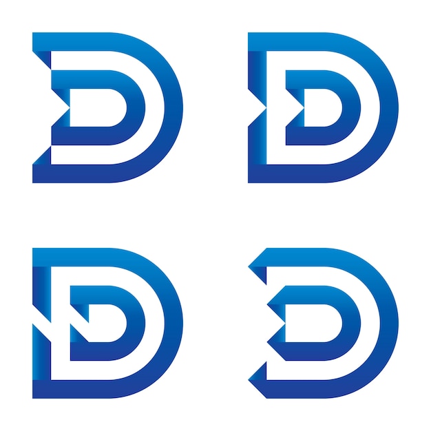 Resumen letra azul limpio D plantilla de logotipo de diseño. ilustración del vector.