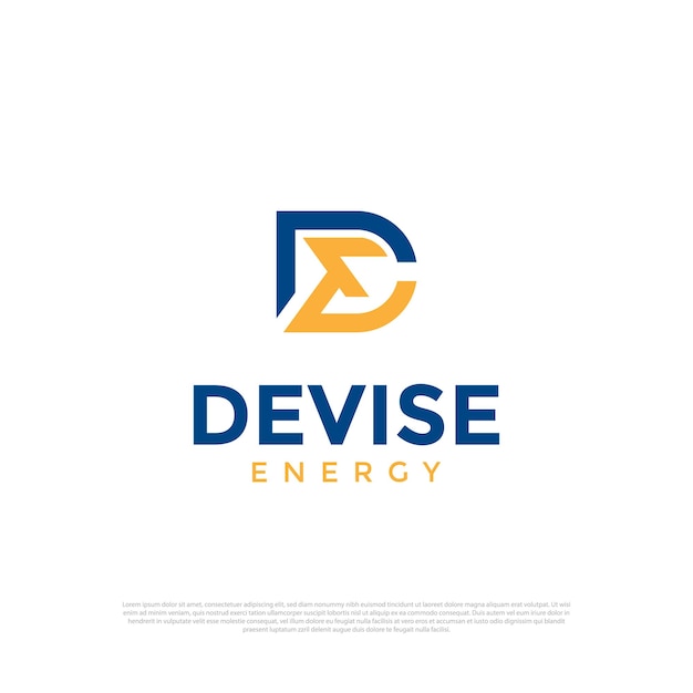 Resumen letra D E ED plantilla de diseño vectorial inicial del logotipo
