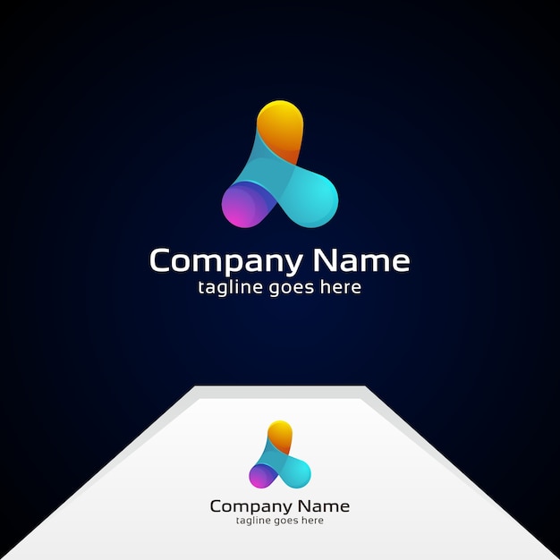 Resumen letra A diseño de logotipo