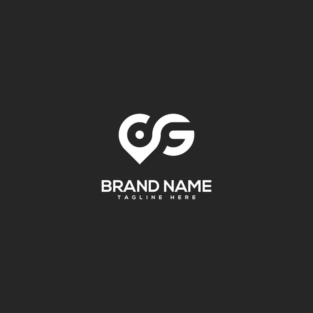 Resumen de la letra G y la ubicación Elemento de plantilla de diseño del logotipo de vector plano