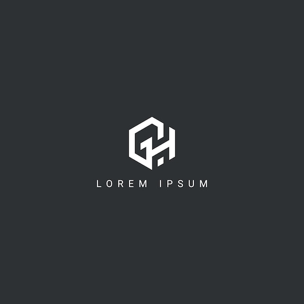 Resumen de la letra GH HG modelo vectorial de diseño de logotipo de estilo simple