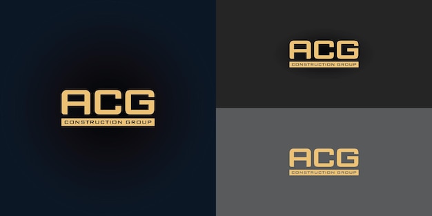 Resumen La letra inicial ACG en color dorado aislada en múltiples colores de fondo