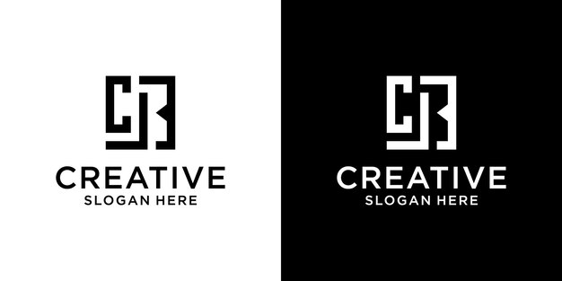 Resumen Letra inicial C J B con vector de diseño de logotipo de estilo de línea