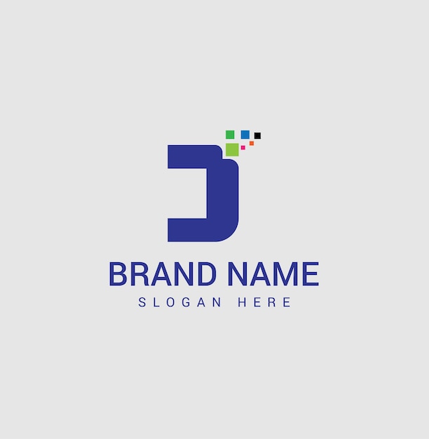 Resumen Letra inicial D Logotipo azul flecha lineal geométrica Estilo aislado sobre un fondo blanco