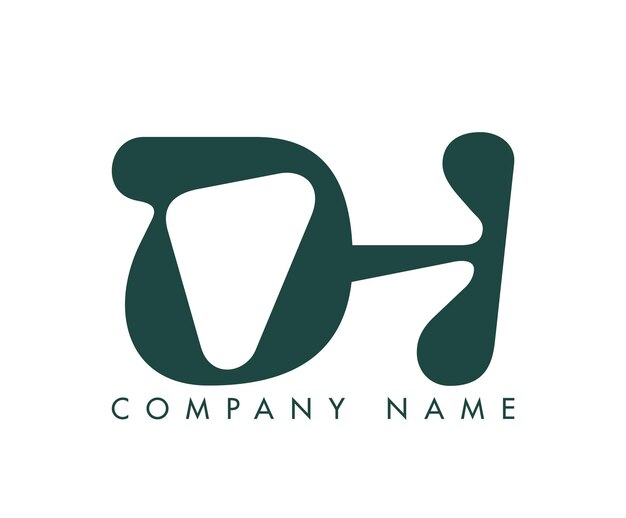 Resumen Letra inicial Diseño creativo del logotipo DH