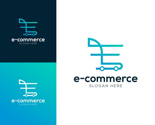 Resumen Letra inicial E y comercio logotipo diseño ilustración vectorial