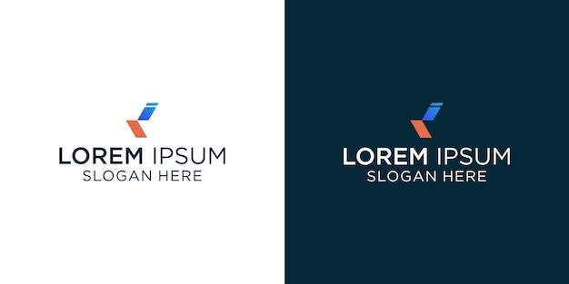 Resumen Letra inicial K Logotipo flecha geométrica azul y naranja Estilo de origami