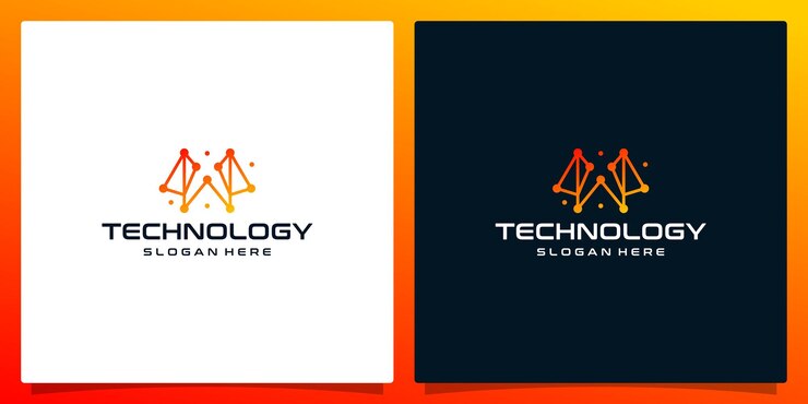 Vector resumen de la letra inicial del logotipo creativo w con estilo de tecnología y color degradado vector premium