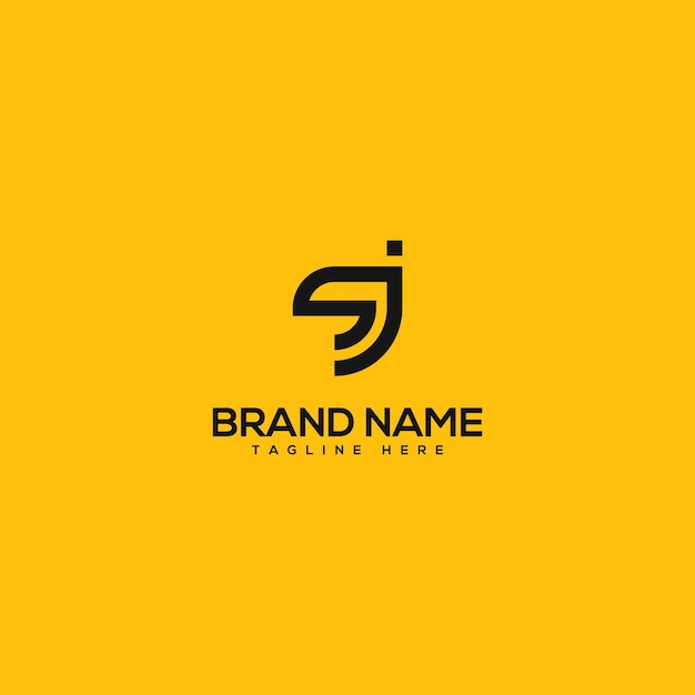 Resumen letra inicial SJ JS vector de plantilla de diseño de logotipo