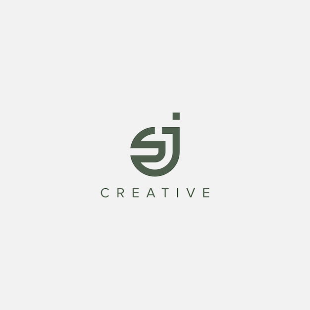 Resumen letra inicial SJ JS vector de plantilla de diseño de logotipo