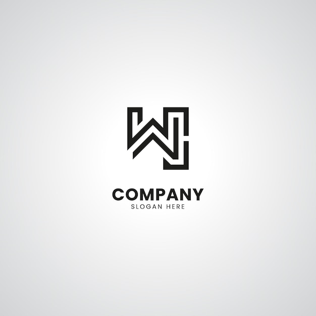 Resumen Letra inicial WC CW Diseño de logotipo único moderno