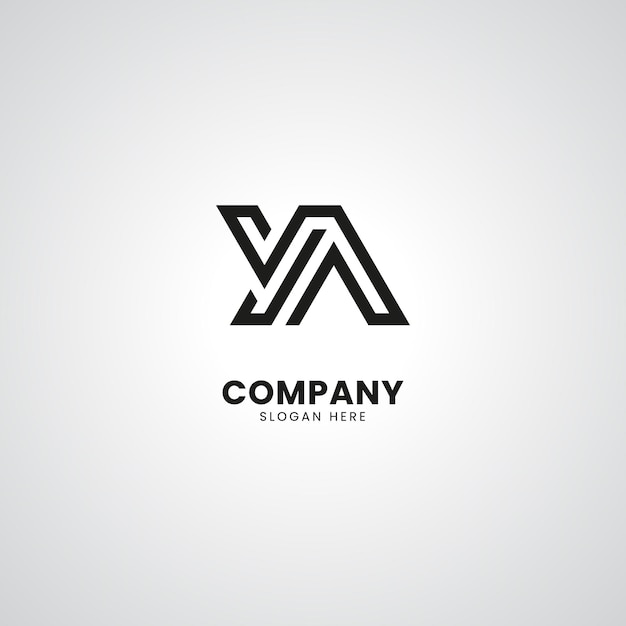 Resumen Letra inicial YA AY Vector de diseño de logotipo único moderno