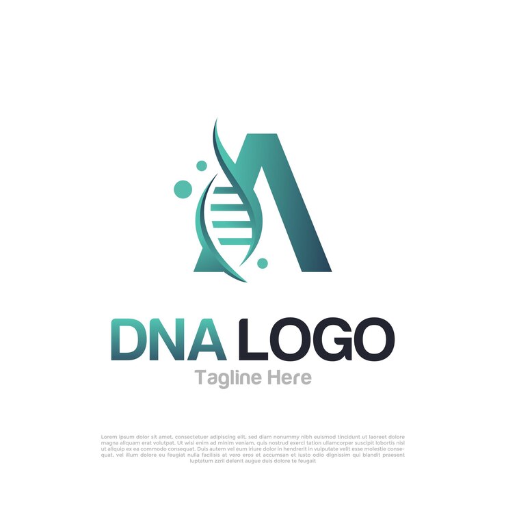 Vector resumen de la letra a y el logotipo del vector de adn
