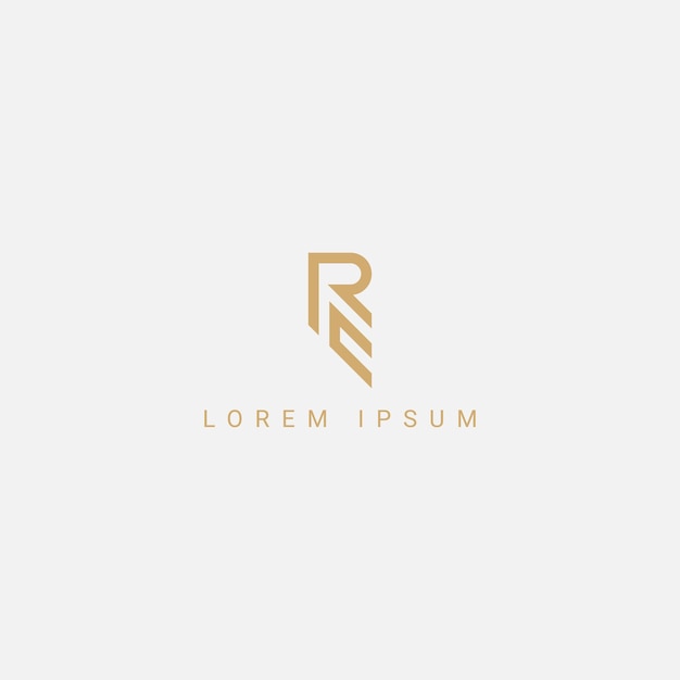 Resumen de la letra mínima RE Icono del logotipo del símbolo vectorial ER