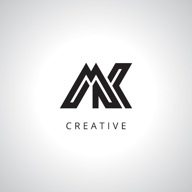 Resumen de la letra MK KM Monograma plantilla de logotipo con Eps vectorial