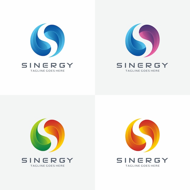 Resumen letra moderna S logo. Logotipo de Yin yang