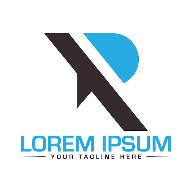 Resumen de la letra R con icono de logotipo de punto elementos de plantilla de diseño abstracto