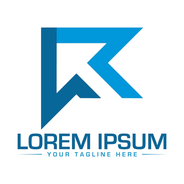 Resumen de la letra R con icono de logotipo de punto elementos de plantilla de diseño abstracto