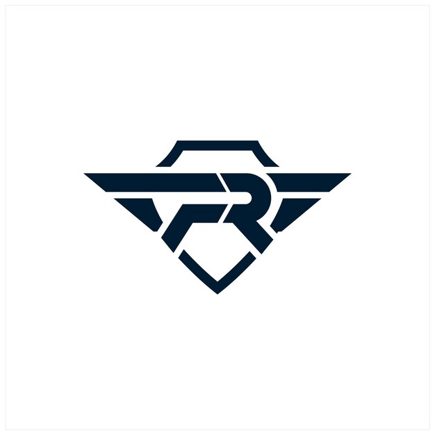 Resumen de la letra R modelo de diseño del logotipo del escudo Signo comercial de monograma nominal premium